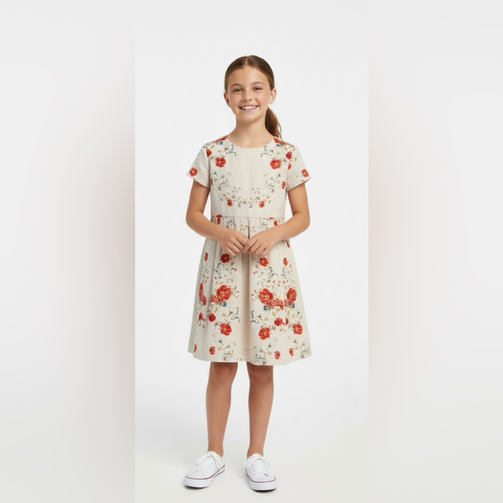 ZARA‎ Floral Embroidered Dress